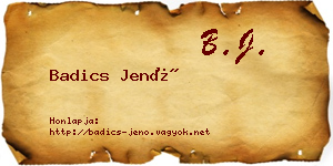 Badics Jenő névjegykártya